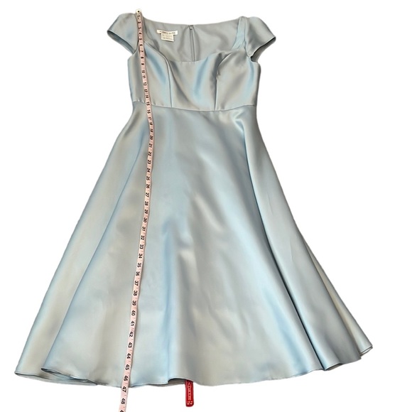 SOLD -NWT Alfred Sung Full Skirt Satin Midi Cocktail Dress Mist 10R Reg. $206 - Picture 11 of 12